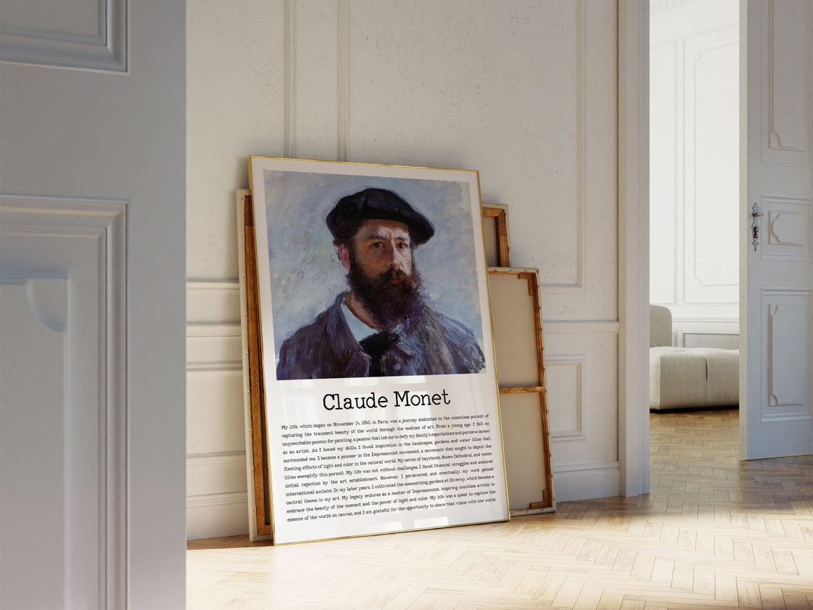 Claude Monet Autobiography Print With His Short Life Story With His Own Narrative Wall Art Instant - Image 3