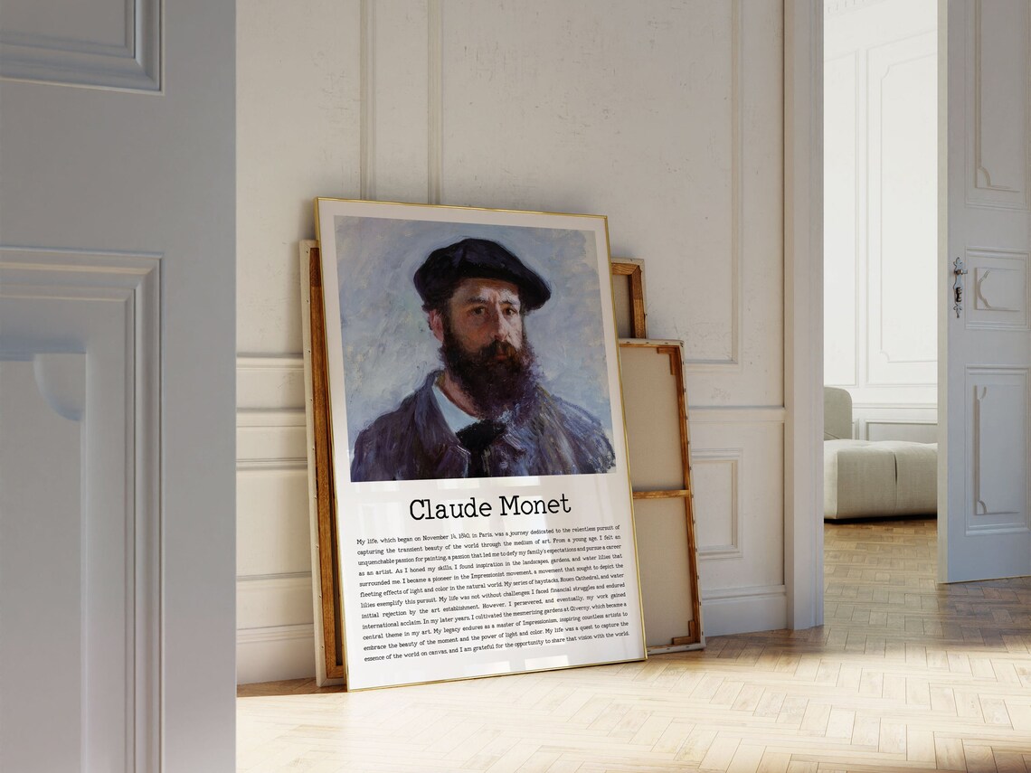 Claude Monet Portrait Biography Impressionist Art History Poster Decor - Image 3