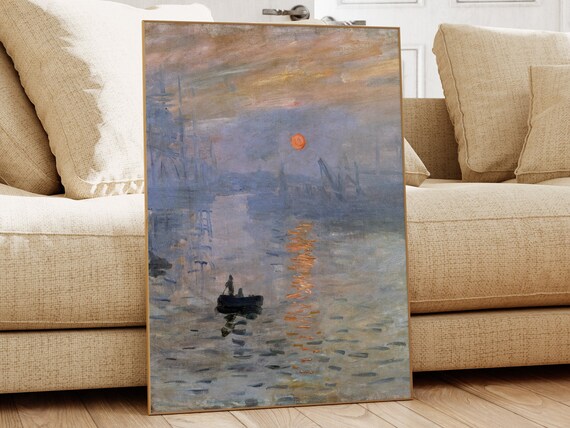 Impression Sunrise Claude Monet Famous Painting Classic Painting Museum Quality Print Vintage Wall Art Vintage Print