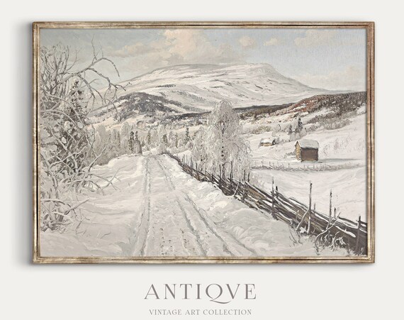 Snowy Winter Landscape, Country Wall Art