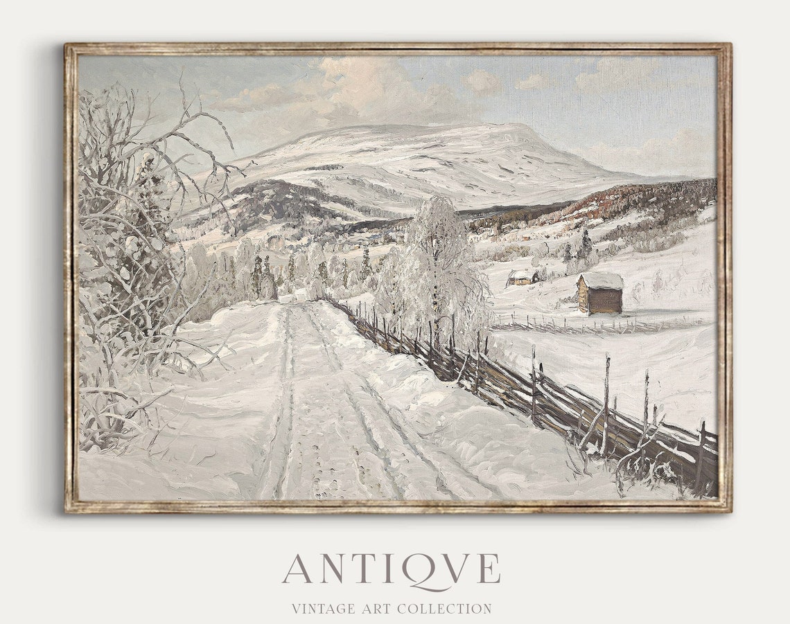 Snowy Winter Landscape, Country Wall Art