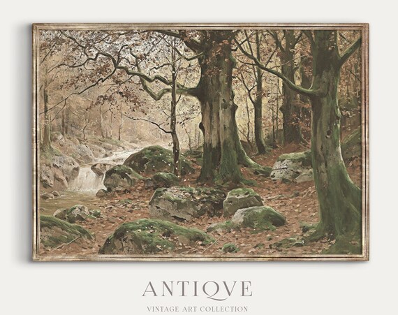 Autumn Woods Vintage Nature Art Print