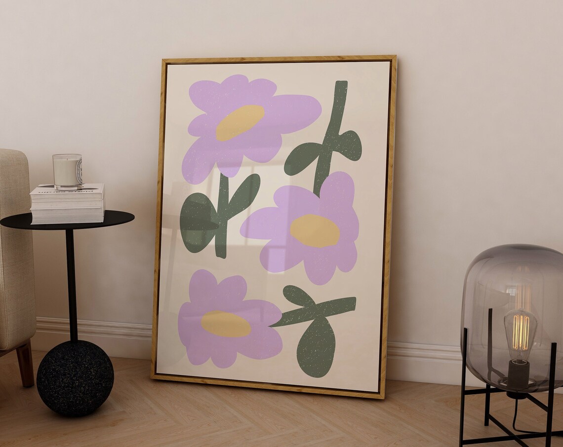 Lilac Flower Art Print, Trendy Purple Decor