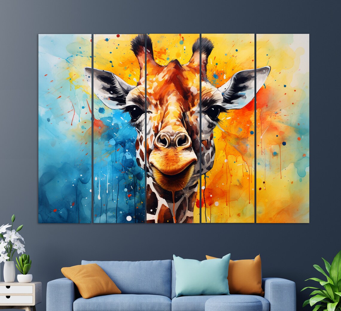 Abstract Giraffe Painting, Wildlife Wall Art - Image 2
