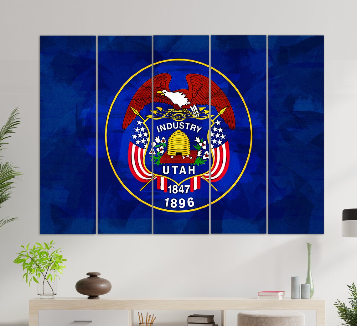 Utah State Flag Painting, Utah Wall Art - Image 2