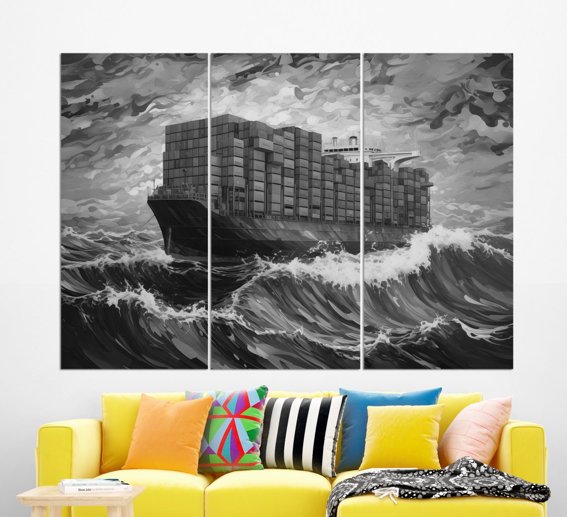 Cargo Ship Nautical Wall Art Print - Image 2