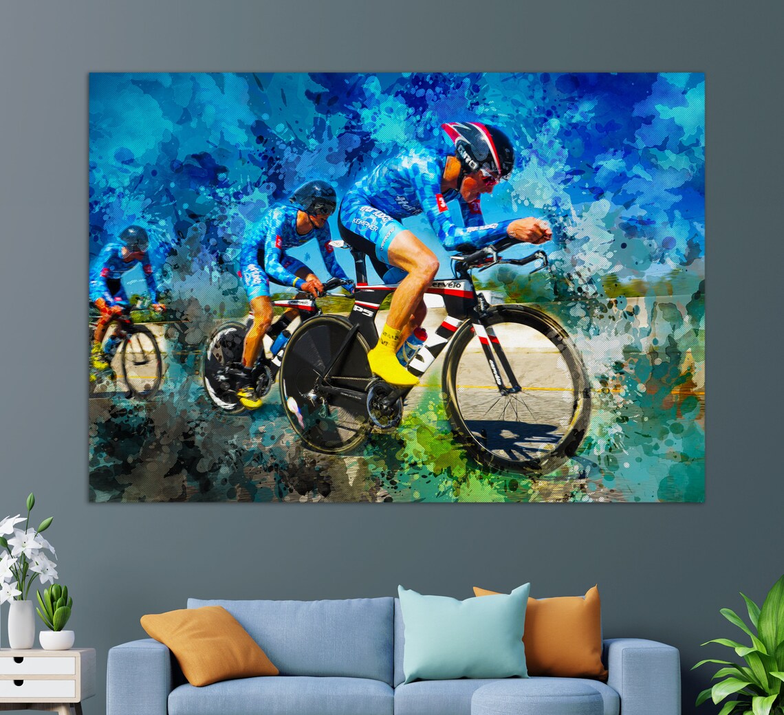 Cycling Wall Art Print for Sports Room Decor