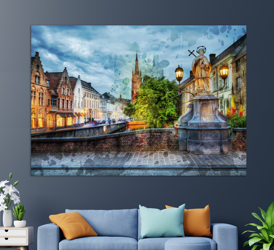 Statue of Saint Joannes Nepomucenus, Bruges Art Print