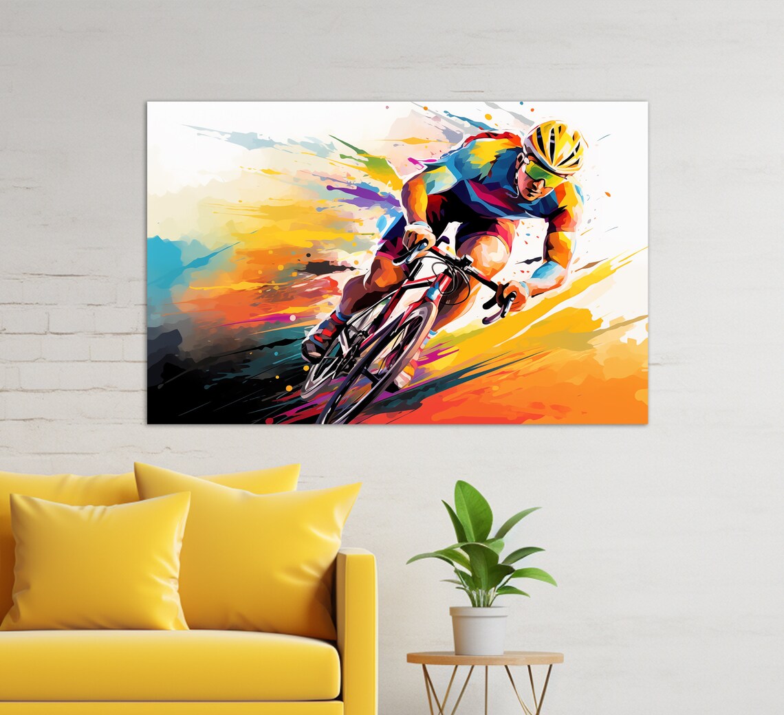 Abstract Cycling Pop Art Cycling Poster Print