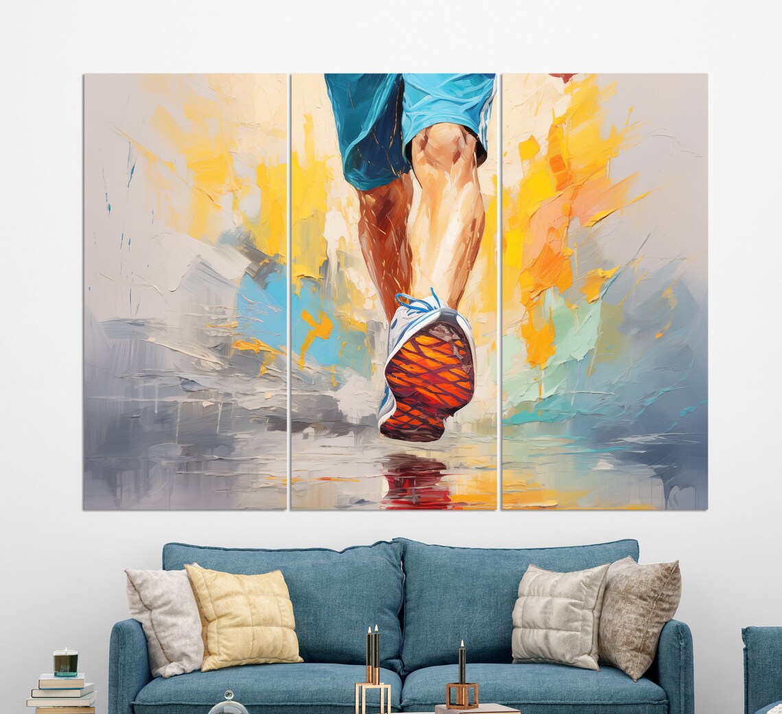 Abstract Running Wall Art, Runner Gift Print - Image 3
