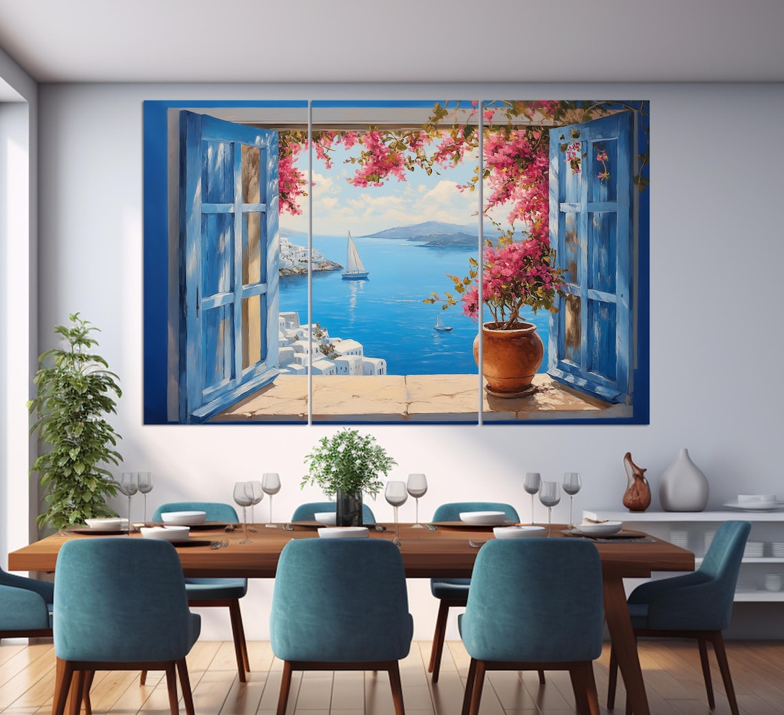 Window To Greek Island In Aegean Sea, Travel Poster - Image 4