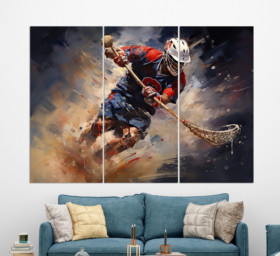 Lacrosse Print Abstract Lacrosse Painting Lacrosse Wall Art Lacrosse Player Gift - Image 4