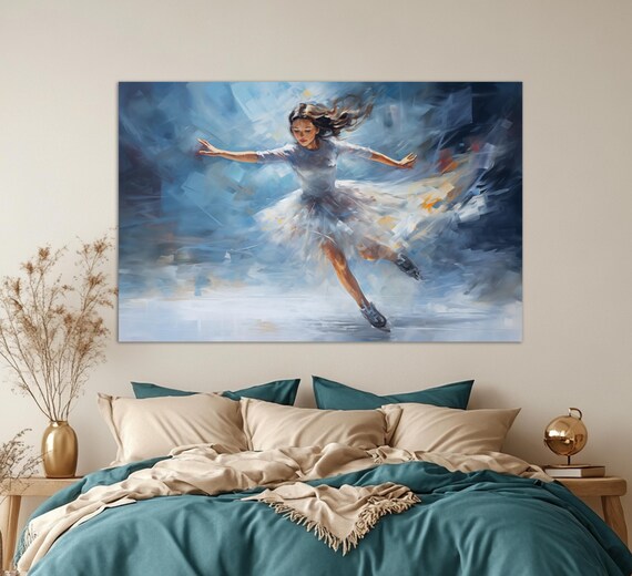 Figure Skating Wall Art Figure Skating Print Figure Skating Painting Skater Gift