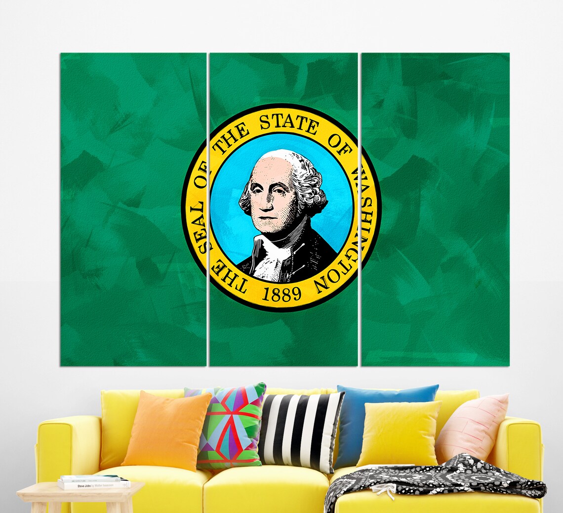 Washington State Flag Painting, Washington Wall Art - Image 3
