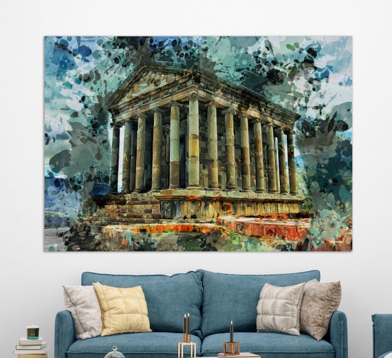 Garni Temple Armenia Print Armenia Church Painting Armenia Wall Art