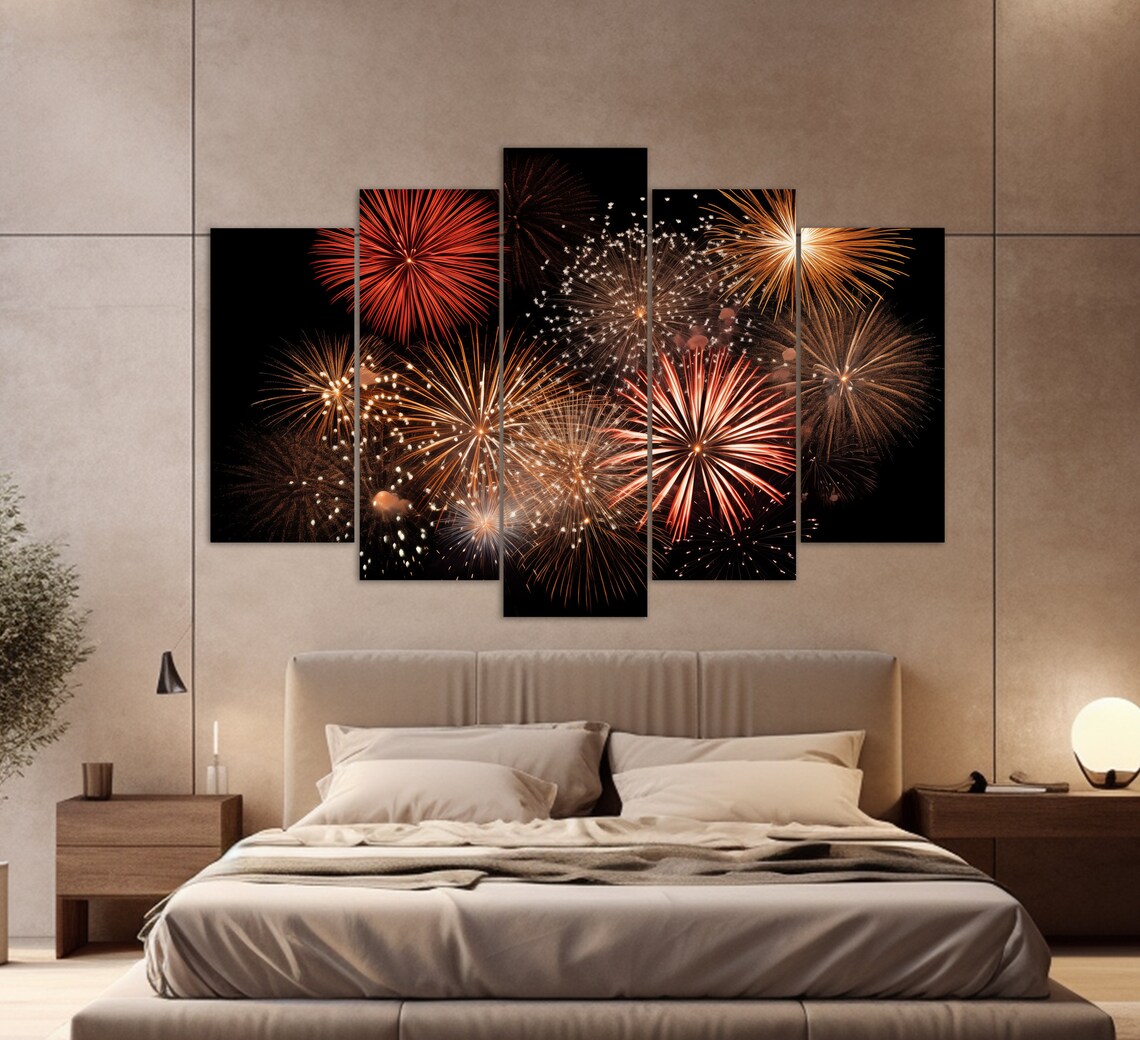 Firework Poster, Abstract Party Wall Decor - Image 2