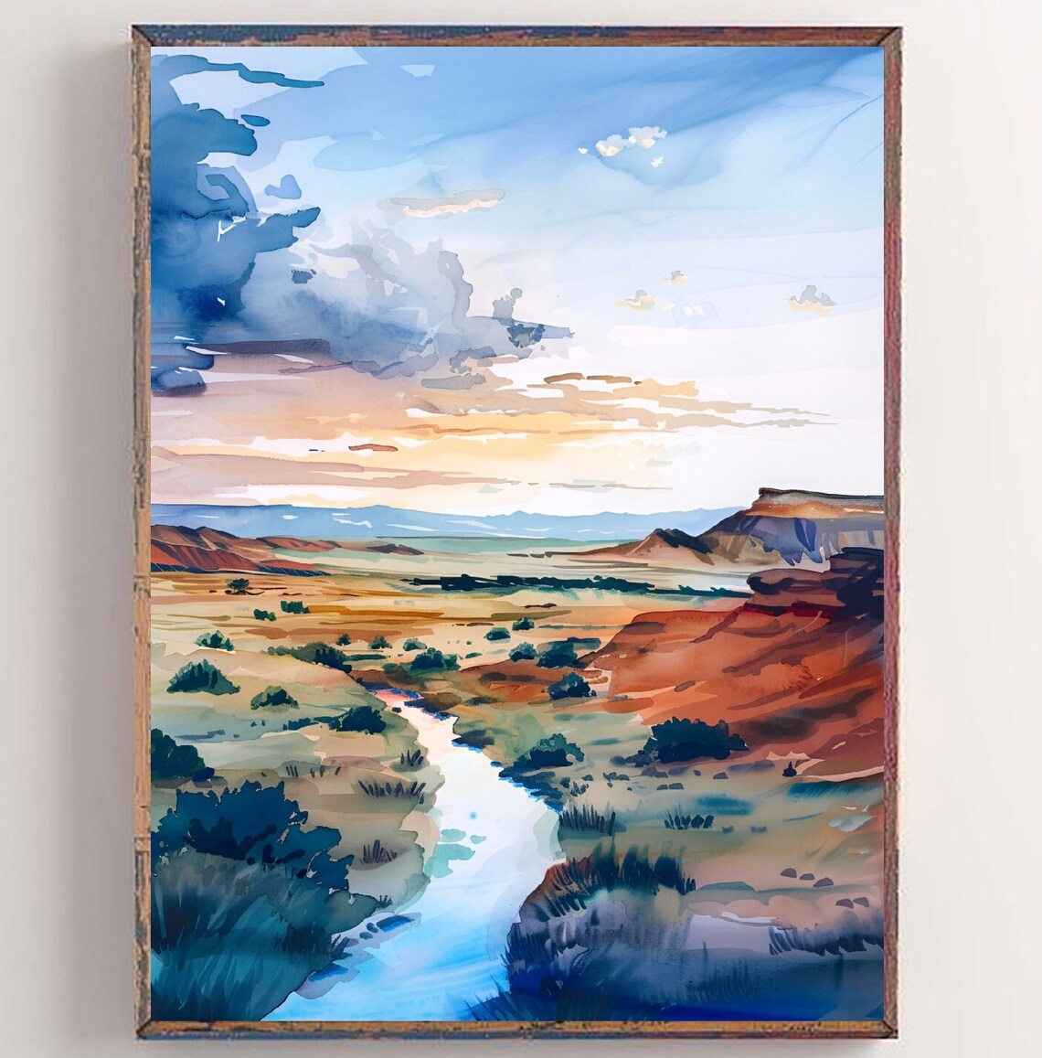 Utah Wilderness Snake River Watercolor Art Print
