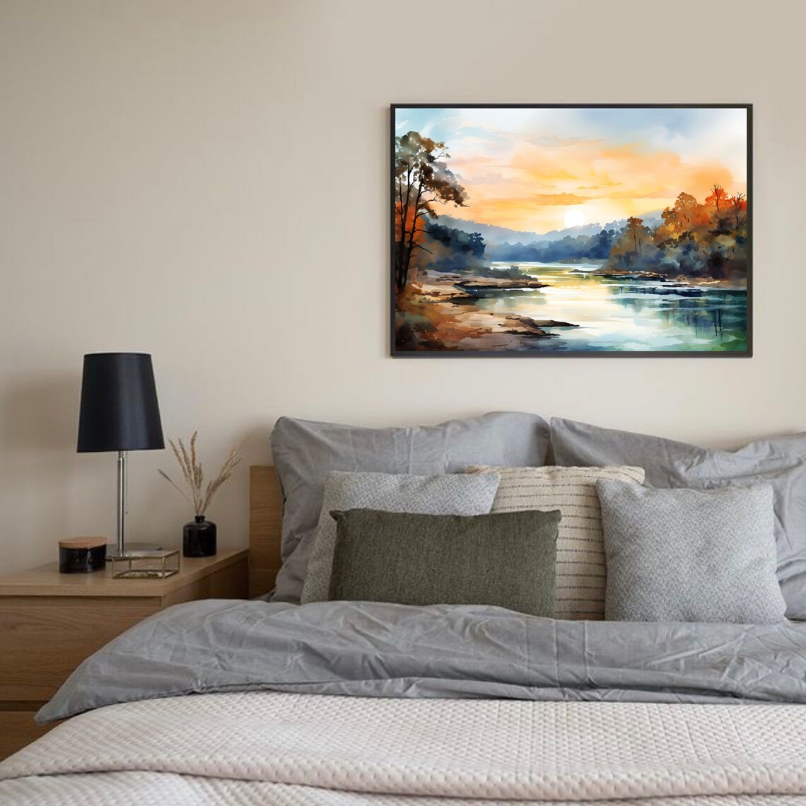 Alabama Cahaba River Watercolor Landscape Art Print - Image 3