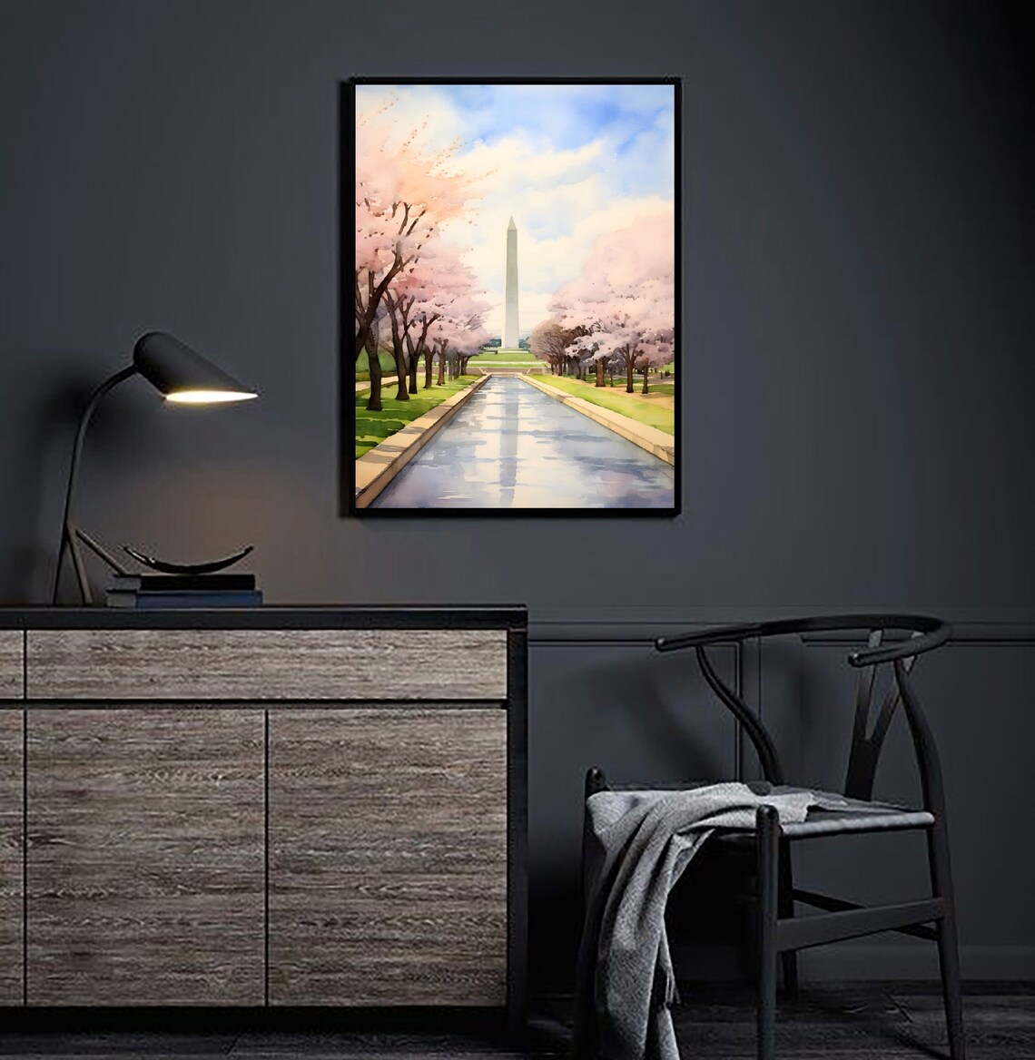 Washington Monument Watercolor Poster, Washington DC - Image 3
