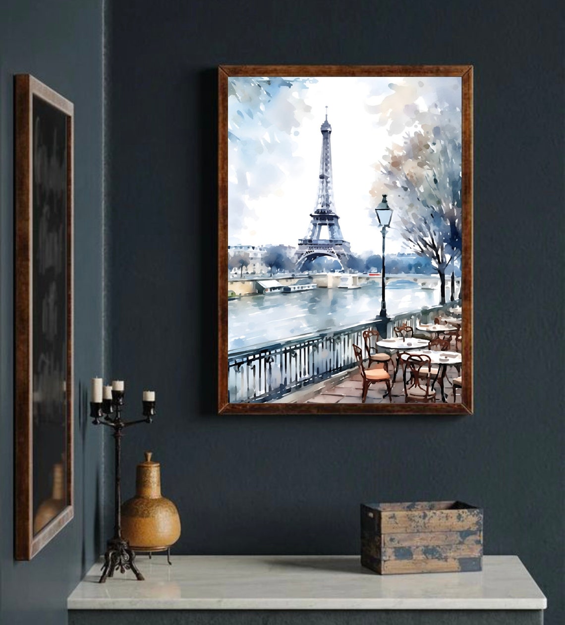 Paris Travel Poster France Watercolor Painting Eiffel Tower Wall Art Minimalist Art Print Parisian Scene Illustration France Paris Gift - Image 2