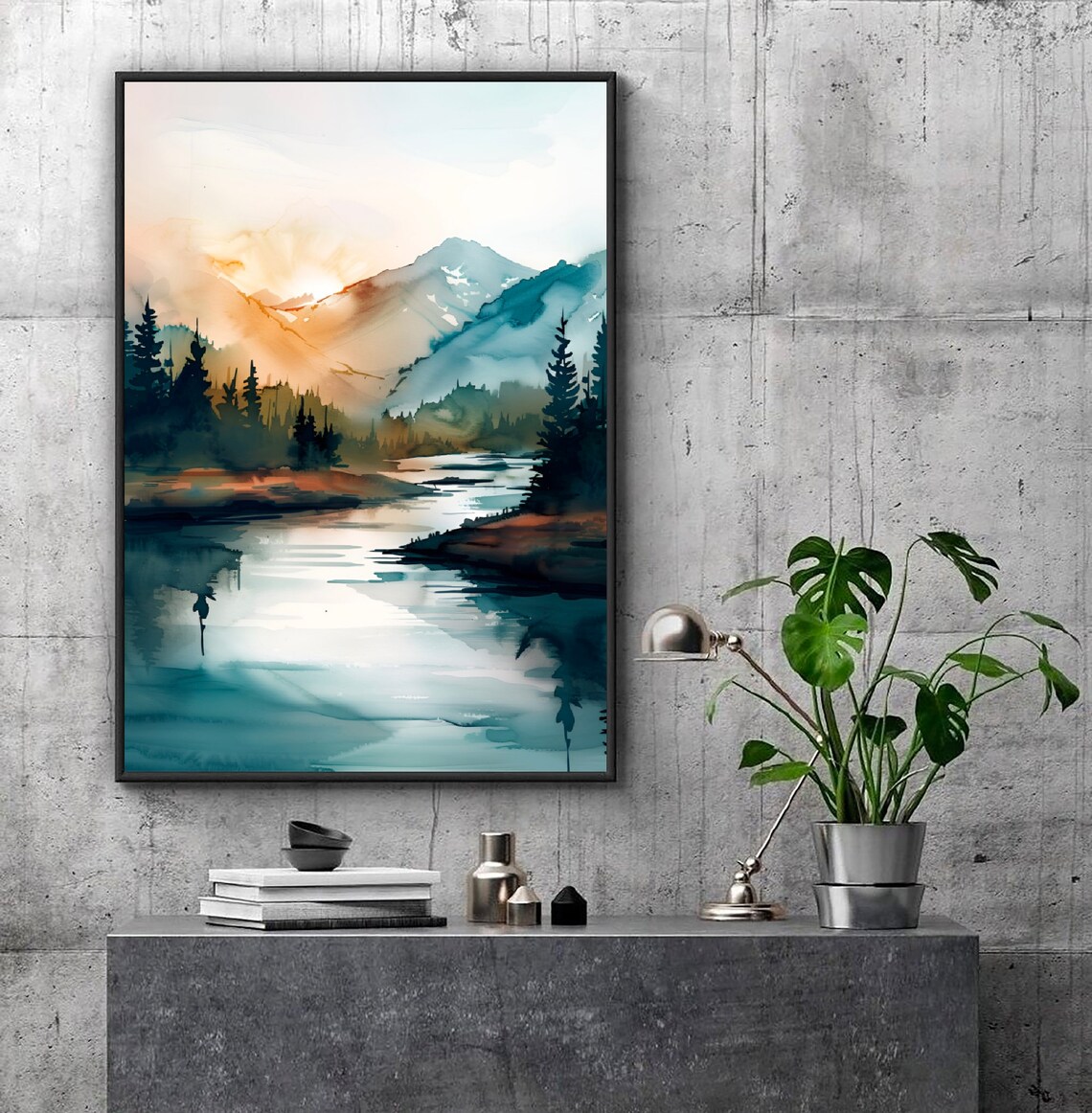 Colorado Watercolor Art Print, Maroon Lake Landscape - Image 2