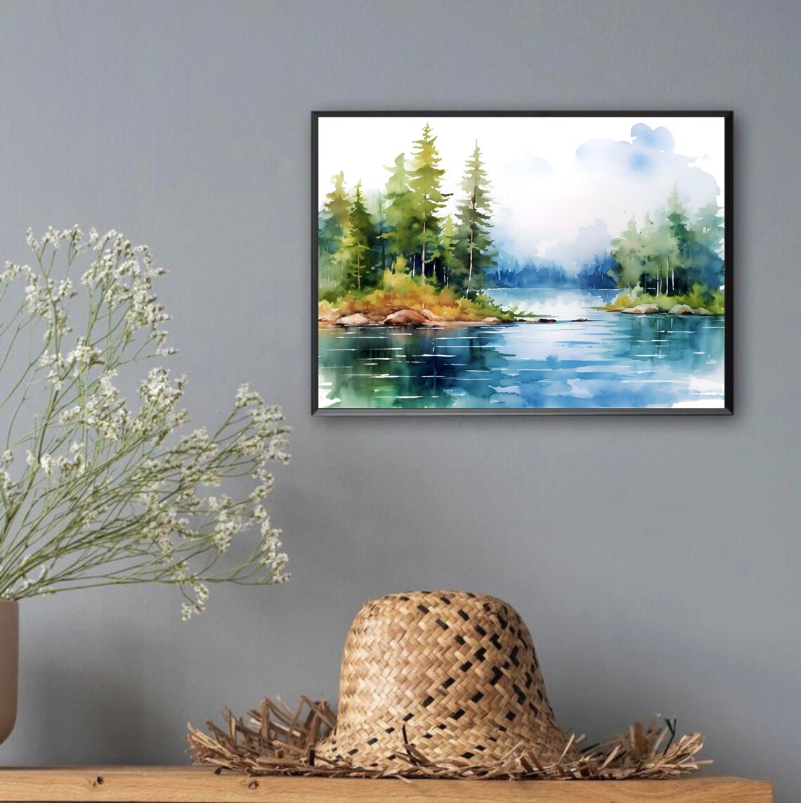 Lake Michigan Watercolor Art Print, Great Lakes Landscape - Image 3