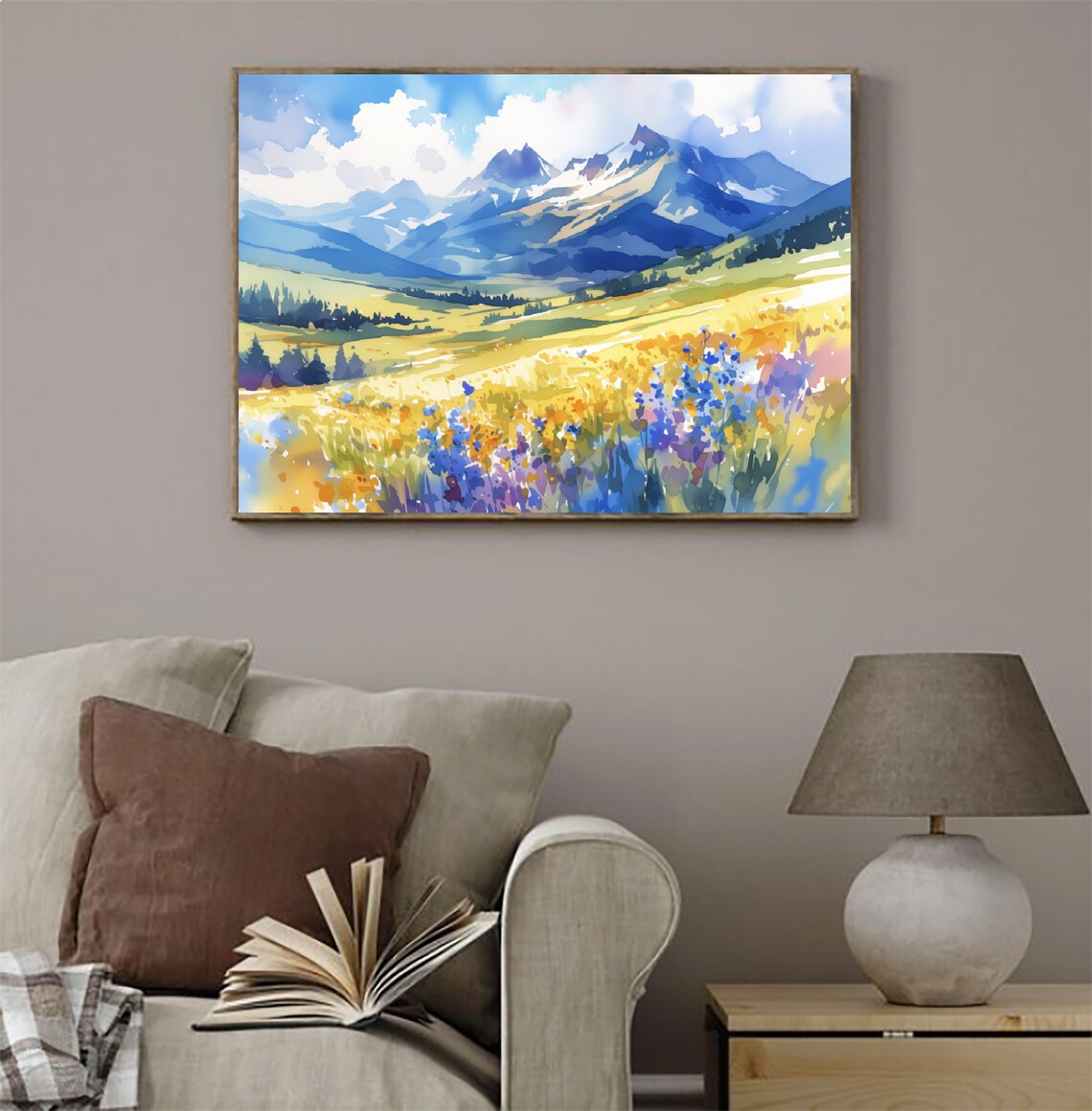 Aspen Mountain Watercolor Art Print, Colorado Landscape - Image 4