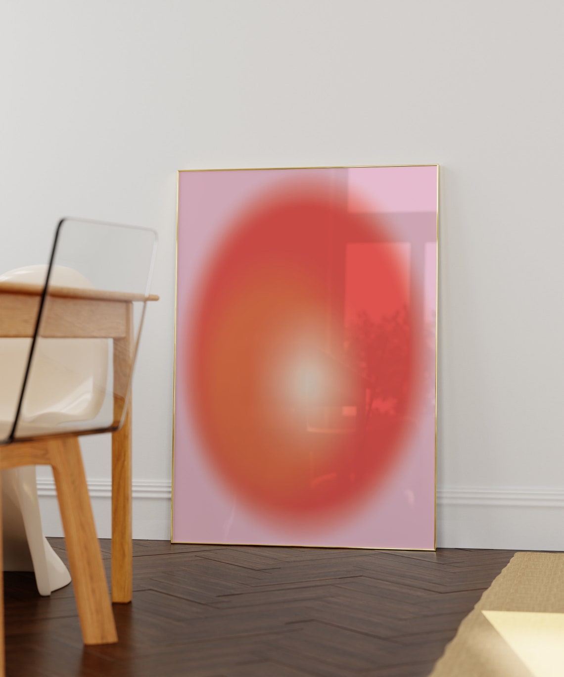 Red Pink Aura Gradient Abstract Modern Spiritual Wall Poster - Image 5