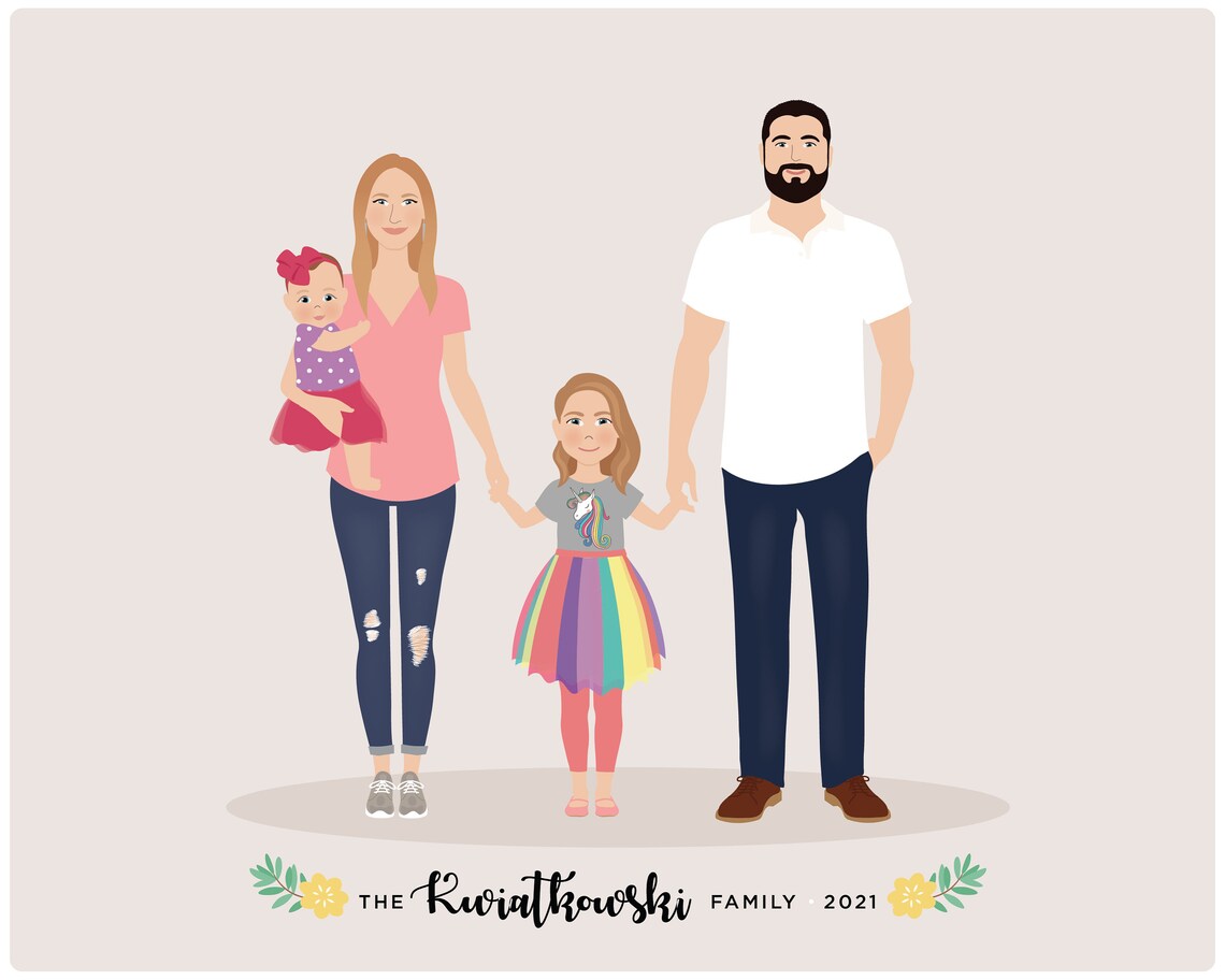 Custom Family Portrait - Personalized Art - Image 3