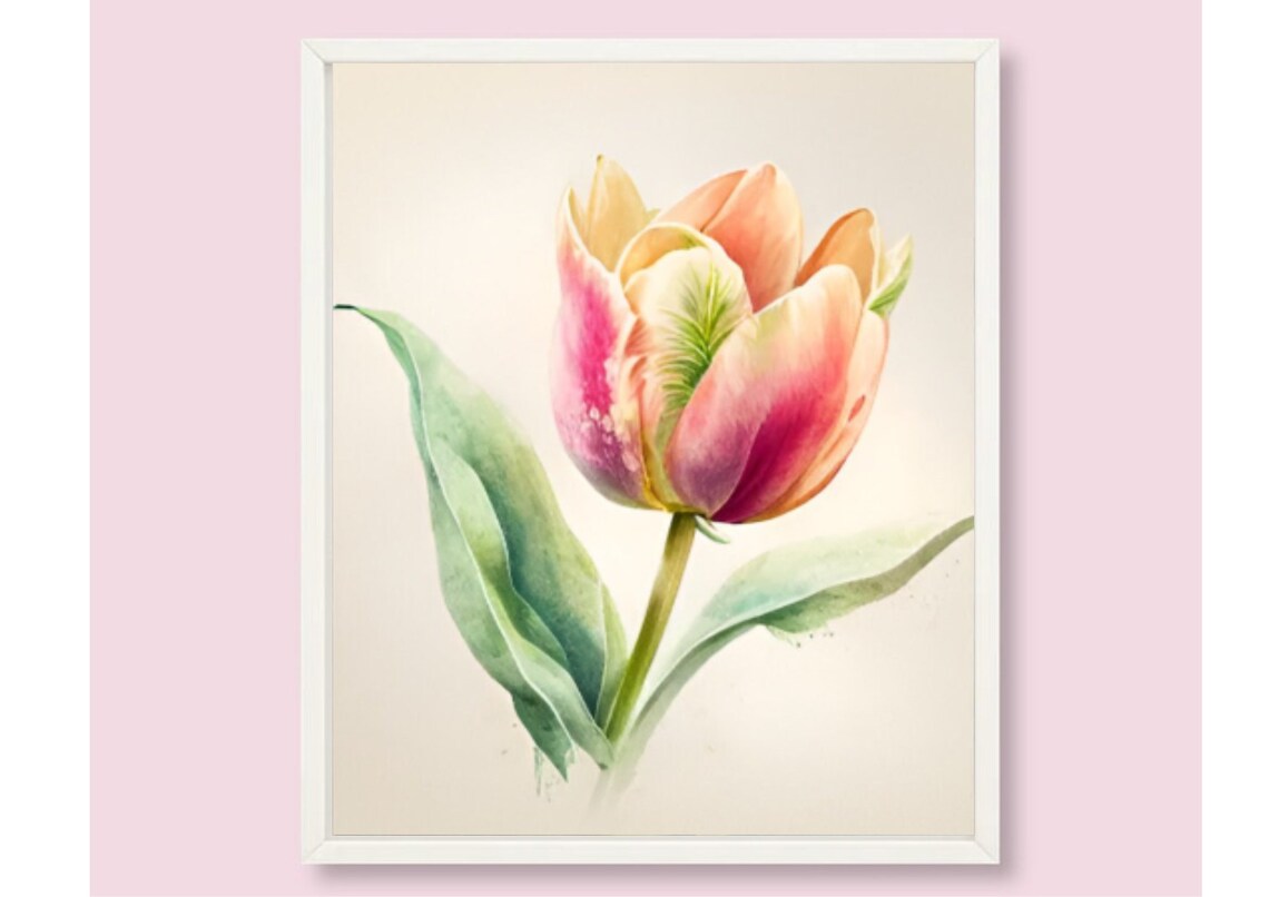 Tulip Watercolor Art Print, Minimalist Floral - Image 6