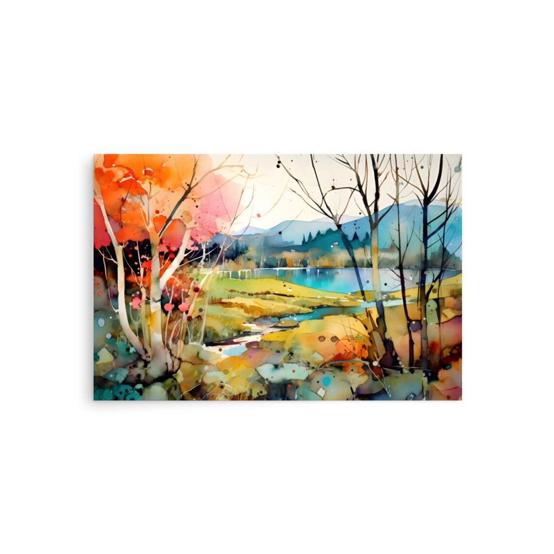 Aspen Colorado Mountain Landscape Watercolor Art Print - Image 2