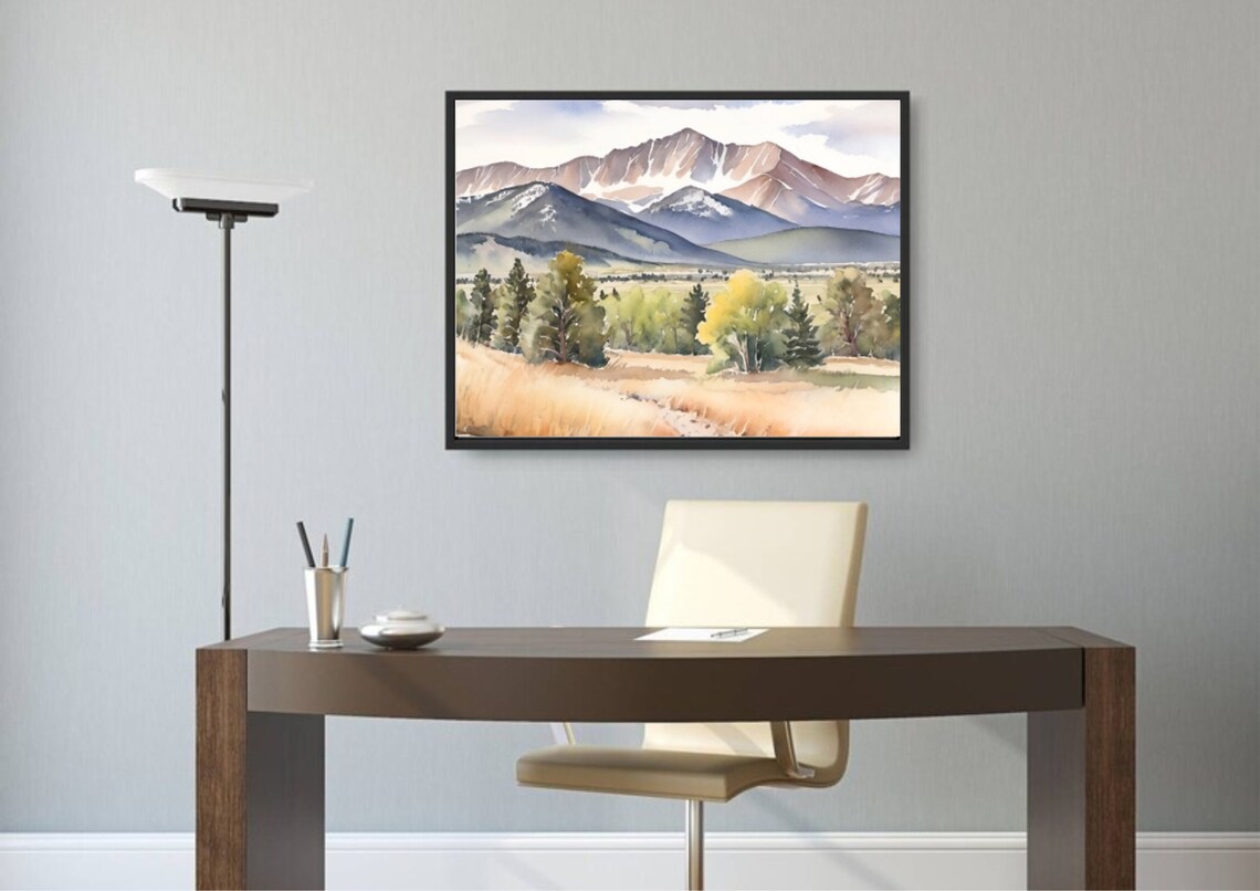 Mount Morrison, Colorado Watercolor Art Print - Image 4