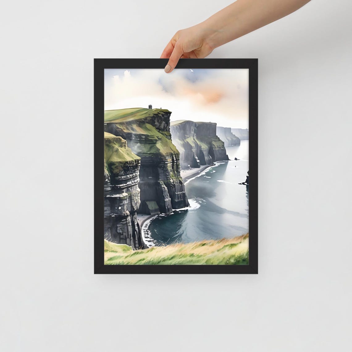 Cliffs of Moher Ireland Watercolor Atlantic Coastal Landscape Poster - Image 4