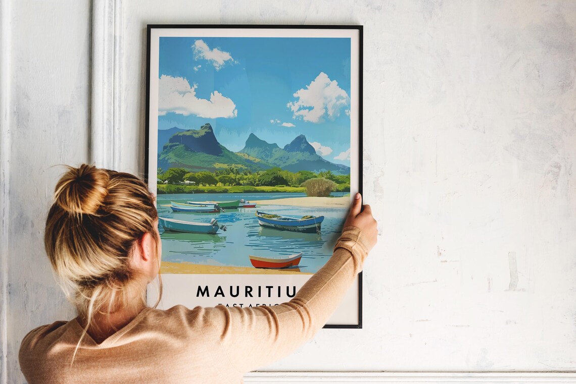 Mauritius Travel Poster, Africa City Travel Print - Image 2