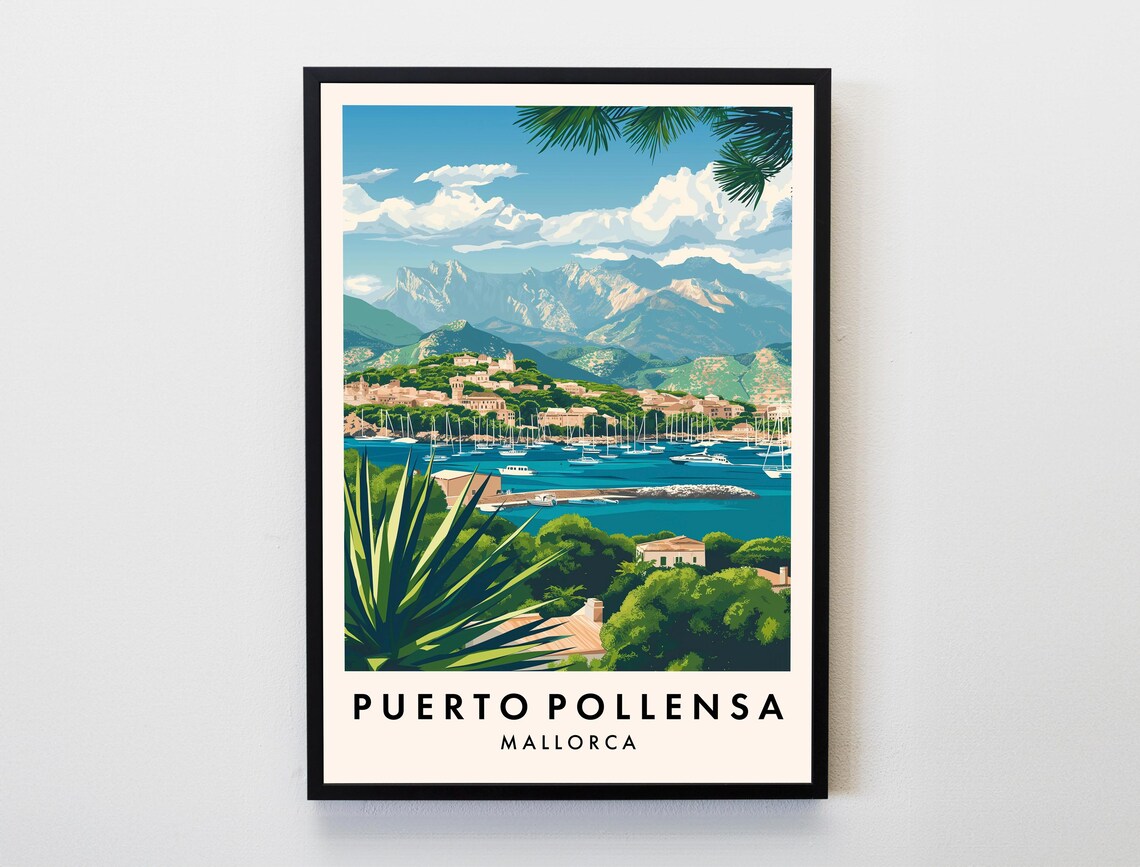 Port De Pollena Travel Poster, Mallorca Majorca