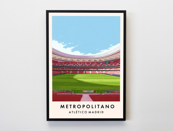Metropolitano Stadium Atletico Madrid Football Club Retro Poster