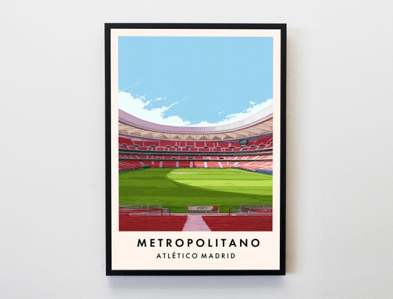 Metropolitano Stadium Poster Wall Art Print Atltico Madrid Fan Gift Football Lovers