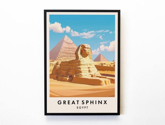 Great Sphinx Travel Print Wall Art Great Sphinx Of Giza Poster Egypt Travel Print Travel Lovers Home Decor Wall Art Travel Poster Gift