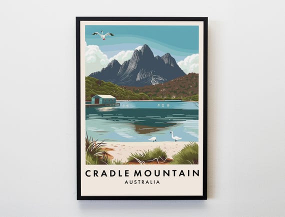 Cradle Mountain Travel Print Wall Art Poster Australia Lovers Home Decor Gifts