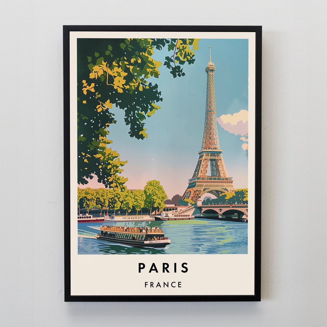 Paris Travel Poster, Europe Wall Art Print