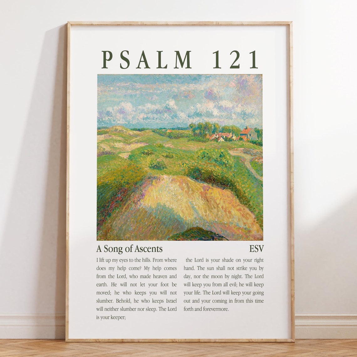 Psalm 121 A Song Of Ascents Rolling Hills Impressionist Art Poster