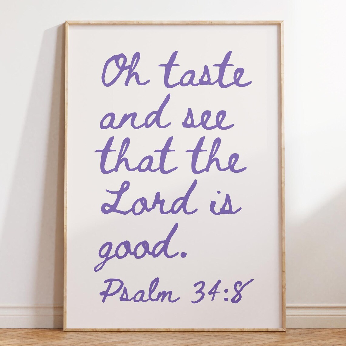 Psalm 348 Christian Wall Art Bible Verse Quote Purple Wall Art Minimalist Faith Inspired Poster Apartment Decor Housewarming Gift Girl Room