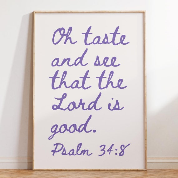 Psalm 348 Christian Wall Art Bible Verse Quote Purple Wall Art Minimalist Faith Inspired Poster Apartment Decor Housewarming Gift Girl Room