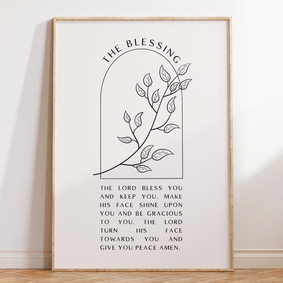 The Blessing Print Christian Wall Art Scripture Wall Art Gift Dorm Room Essentials Wall Art Housewarming Gift