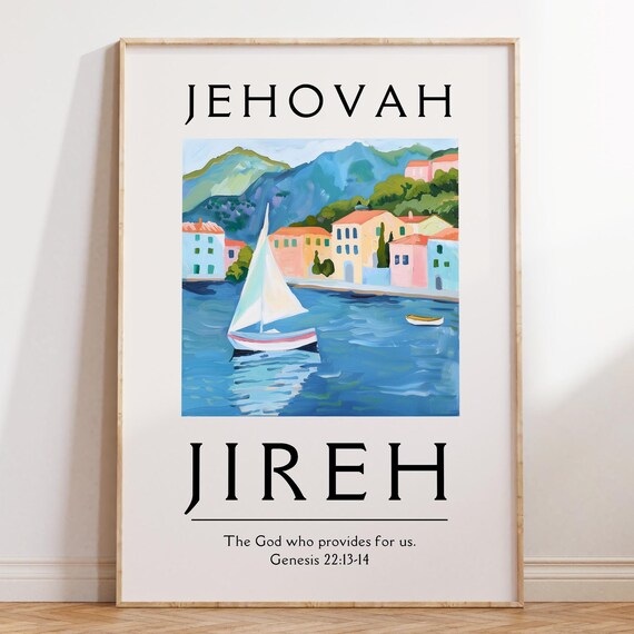 Jehovah Jireh Christian Wall Art Coastal Granddaughter Wall Art Bible Verse Wall Art Trendy Apartment Decor Cute Housewarming Gift