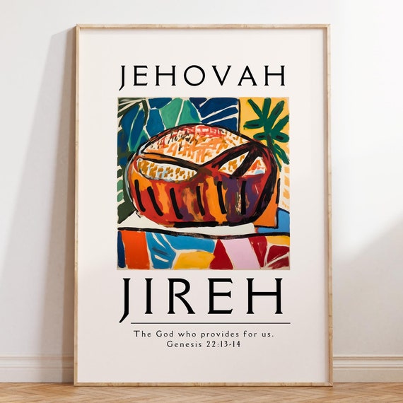 Jehovah Jireh Christian Wall Art Wall Art Bible Verse Wall Art Trendy Apartment Decor Colorful Housewarming Gift For Christian