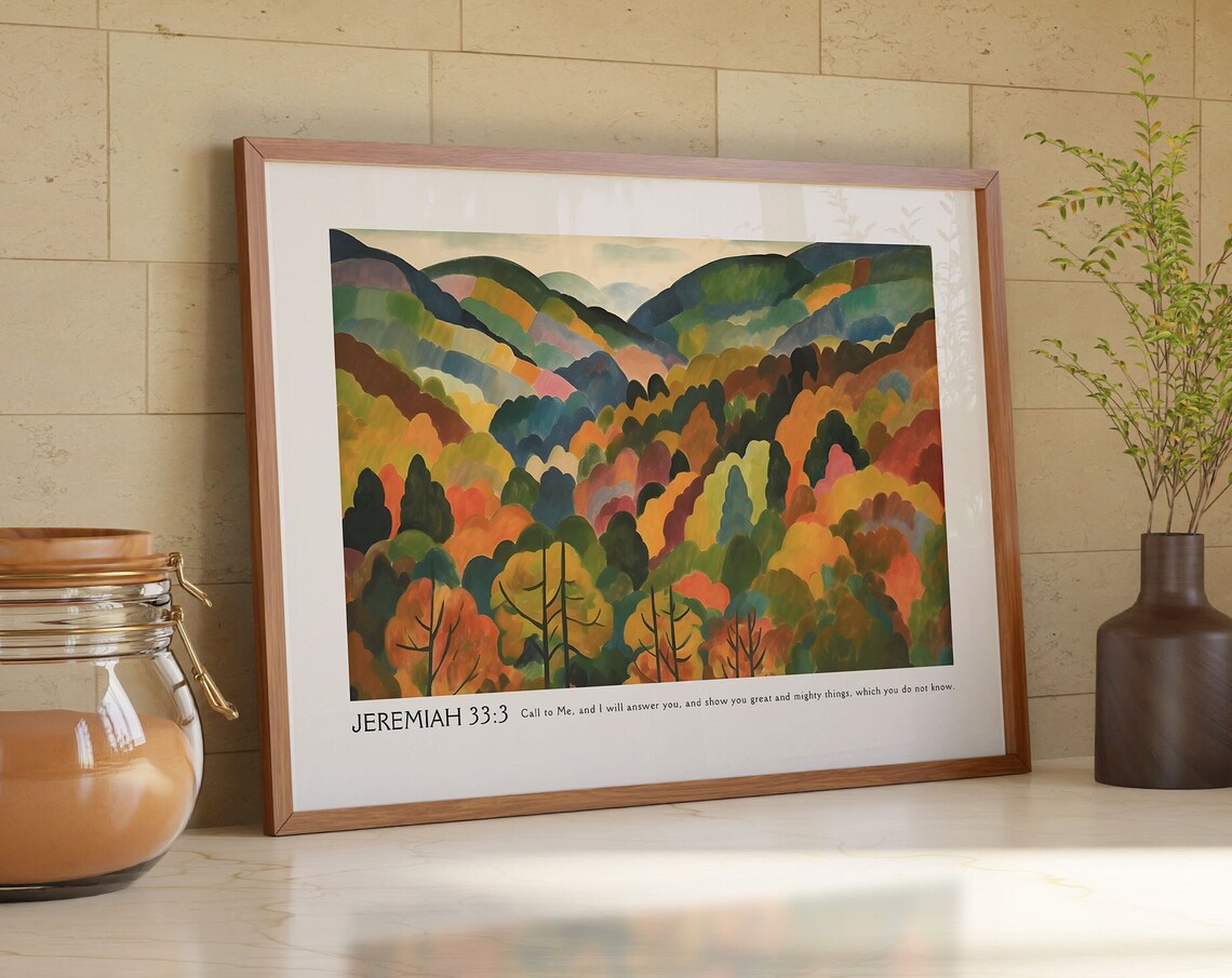 Jeremiah 33 Matisse-Inspired Wall Art, Bible Verse