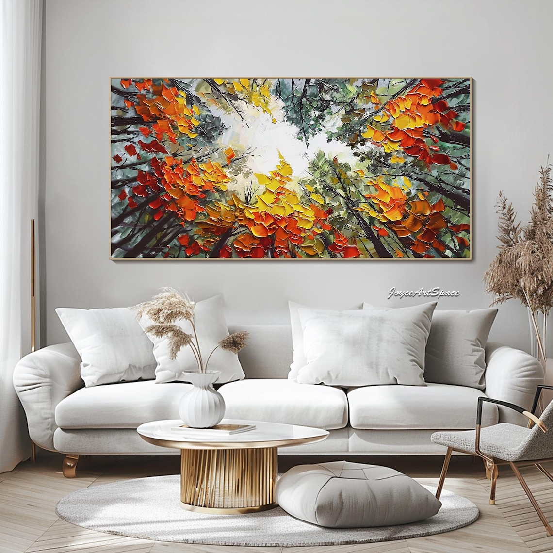 Forest Oil Painting, Colorful Impasto Wall Art - Image 3