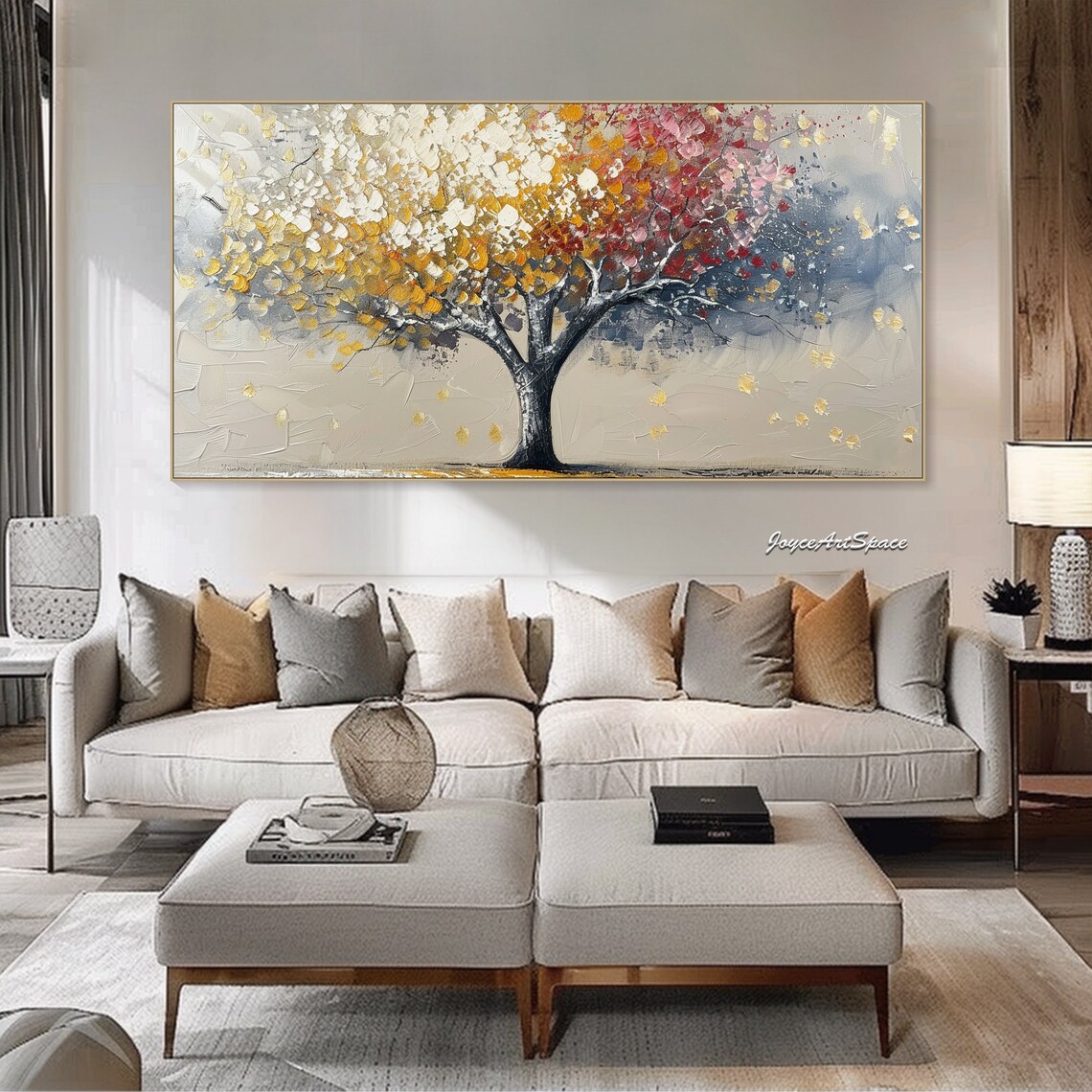 Abstract Textured Tree Oil Painting Art Print - Image 3