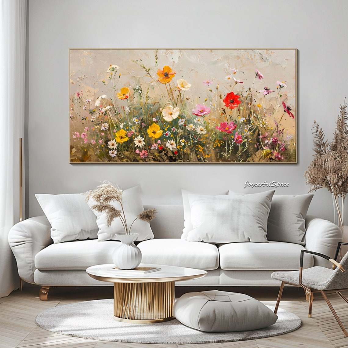 Original Flower Painting On Abstract Floral Oil Painting Large 3d Textured Colorful Wall Art Living Room Wall Art Custom Oil Painting - Image 4